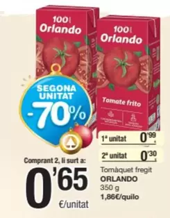 Oferta de Orlando - Tomaquet Fregit por 0,99€ en SPAR Fragadis