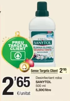 Oferta de Sanytol - Desinfectante Roba por 2,65€ en SPAR Fragadis