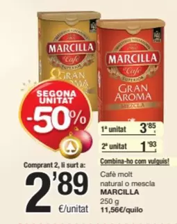 Oferta de Marcilla - Cafe Molt Natural O Mescla por 3,85€ en SPAR Fragadis