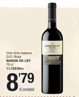 Oferta de Barón De Ley - Vino Tinto Reserva D.O. Rioja por 8,79€ en SPAR Fragadis