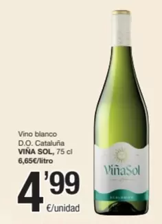 Oferta de Viña Sol - Vino Blanco D.O. Cataluna por 4,99€ en SPAR Fragadis