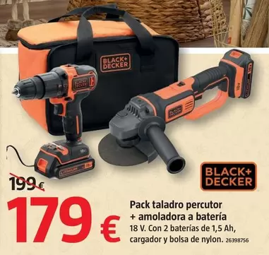 Oferta de Black & Decker - Pack Taladro Percutor + Amoladora A Batería  por 179€ en BAUHAUS