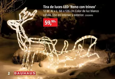 Oferta de Tira De Luces Led 'Reno Con Trineo' por 59,99€ en BAUHAUS