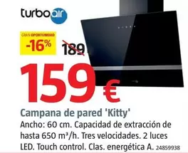 Oferta de Turboair - Campana De Pared 'Kitty' por 159€ en BAUHAUS