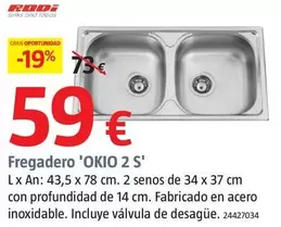 Oferta de Rodi - Fregadero 'OKIO 2 S'  por 59€ en BAUHAUS