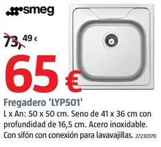 Oferta de Smeg - Fregadero 'LYP501' por 65€ en BAUHAUS