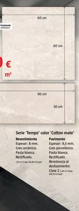 Oferta de Serie 'Tempo' Color 'Cotton Mate' por 13,99€ en BAUHAUS