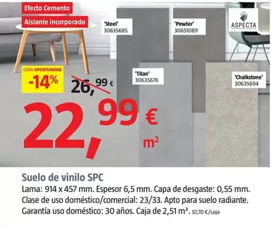 Oferta de Suelo De Vinilo Spc por 22,99€ en BAUHAUS