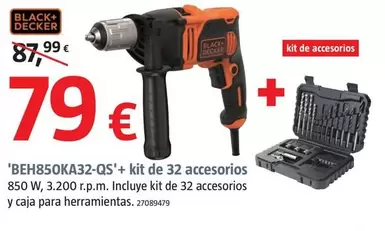 Oferta de Black & Decker - BEH850KA32-QS + Kit De 32 Accesorios por 79€ en BAUHAUS