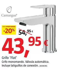 Oferta de Camargue - Grifo 'Flat' por 43,95€ en BAUHAUS