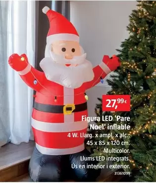 Oferta de Figura Led Papá Noel Hinchable por 27,99€ en BAUHAUS