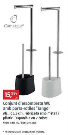 Oferta de Camargue - Conjunto Escobillero WC Con Portarrollos 'Tango' por 15,99€ en BAUHAUS