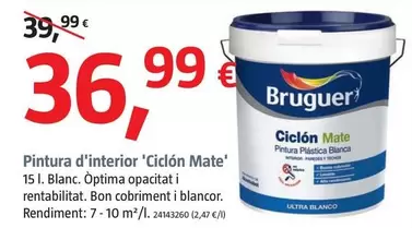 Oferta de Bruguer - Pintura De Interior 'Ciclón Mate' por 36,99€ en BAUHAUS