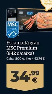 Oferta de Cigala Grande MSC Premium por 34,99€ en La Sirena