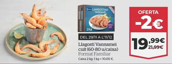 Oferta de Langostino Vannamei Cocido por 19,99€ en La Sirena