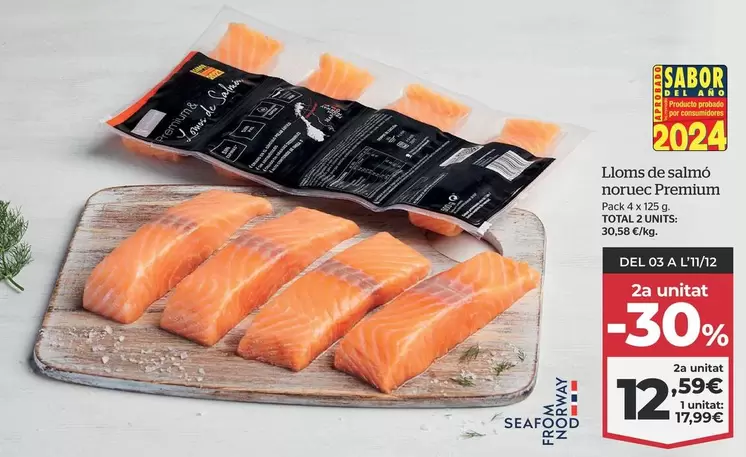 Oferta de Lomos De Salmon Noruego Premium  por 18,99€ en La Sirena