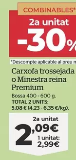 Oferta de Alcachofas Troceado O Menestra Reina Premium  por 2,99€ en La Sirena