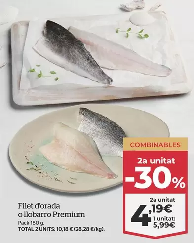 Oferta de Filete De Dorada O Lubina Premium  por 5,99€ en La Sirena