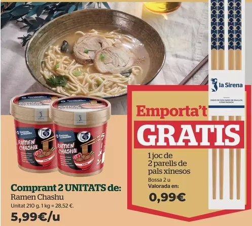 Oferta de Ramen Chashu por 5,99€ en La Sirena