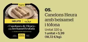 Oferta de Heura - Canelones Con Bechamel Trufada por 5,99€ en La Sirena