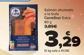 Oferta de Carrefour Extra - Salmon Ahumado A La Trufa por 3,29€ en Carrefour