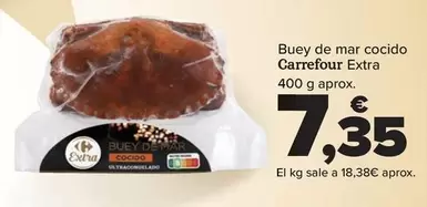 Oferta de Carrefour - Buey De Mar Cocido Extra por 7,35€ en Carrefour