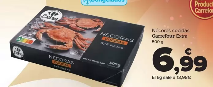 Oferta de Carrefour - Necoras Cocidas Extra por 6,99€ en Carrefour