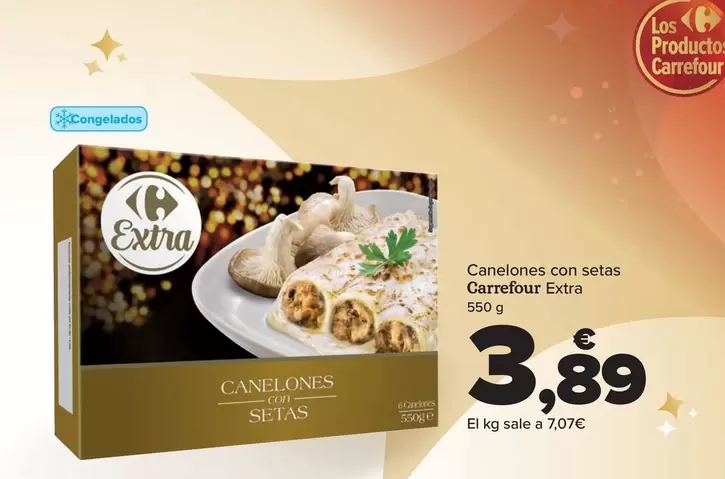 Oferta de Carrefour - Canelones Con Setas Extra por 3,89€ en Carrefour