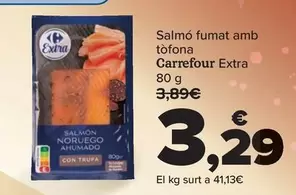 Oferta de Carrefour Extra - Salmon Ahumado A La Trufa por 3,29€ en Carrefour