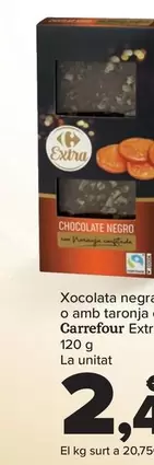 Oferta de Carrefour - Chocolate Negro Con Frutos Rojos O Con Naranja Confitada Extra por 2,49€ en Carrefour