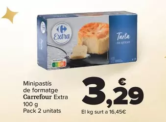 Oferta de Carrefour - Mini Tarta De Queso Extra por 3,29€ en Carrefour