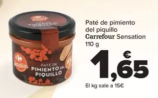 Oferta de Carrefour - Pate De Pimiento Del Piquillo Sensation por 1,65€ en Carrefour