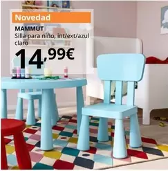 Oferta de Mammut - Silla Para Nino, Int/Ext/Azul Claro por 14,99€ en IKEA