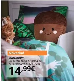 Oferta de Skogsduva - Cojín Con Bolsillo, Forma De Bellota/marron, 32x37 Cm por 14,99€ en IKEA