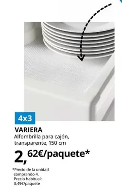 Oferta de Variera - Alfombrilla Para Cajon por 2,62€ en IKEA