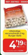 Oferta de Albondiga Vacuno/Cerdo 2 Kg. Balls por 4,19€ en CashDiplo