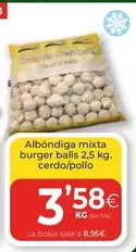 Oferta de Albondiga Mixta Burger Balls Cerdo/Pollo por 3,58€ en CashDiplo