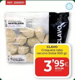 Oferta de Clavo - Croqueta Rabo Vacuno Bolsa por 3,95€ en CashDiplo