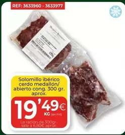 Oferta de Solomillo Ibérico Cerdo Medallón/ Abierto Cong. por 19,49€ en CashDiplo