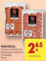 Oferta de Navidul - Chorizo O Salchichon Iberico Gran Seleccion Freshpack por 2,65€ en CashDiplo