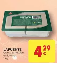 Oferta de Lafuente - Queso Sandwich En Lonchas por 4,29€ en CashDiplo