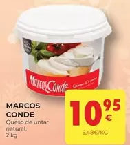 Oferta de Marcos Conde - Queso De Untar Natural por 10,95€ en CashDiplo