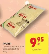 Oferta de Parti - Queso Mozzarella En Granos 50% MG por 9,95€ en CashDiplo