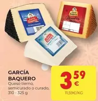 Oferta de García Baquero - Queso Tierno Semicurado O Curado por 3,59€ en CashDiplo