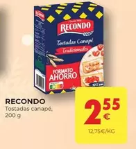 Oferta de Recondo - Tostadas Canape por 2,55€ en CashDiplo