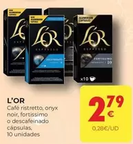 Oferta de Espresso - Cafe Ristretto, Onyx Noir, Fortissimo O Descafeinado Capsulas, 10 Unidades por 2,79€ en CashDiplo