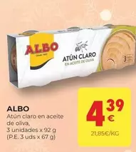 Oferta de Albo - Atun Claro En Aceite De Oliva por 4,39€ en CashDiplo