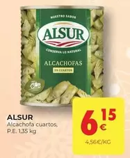 Oferta de Alsur - Alcachofa Cuartos por 6,15€ en CashDiplo