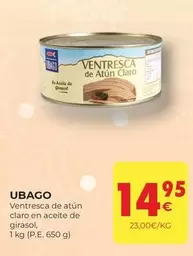 Oferta de Affinity - Ubago Ventresca De Atún Claro En Aceite De Girasol por 14,95€ en CashDiplo