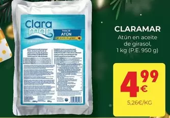 Oferta de Claramar - Atun En Aceite De Girasol por 4,99€ en CashDiplo